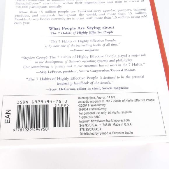 The 7 Habits of Highly Effective People 13 CDs AUDIO BOOK by Stephen Covey - GUC - Picture 14 of 15